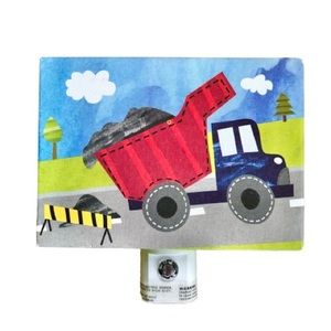 Dump Truck Canvas Nightlight Oopsy Daisy Kid Children Home Decor Light Lamp Toy